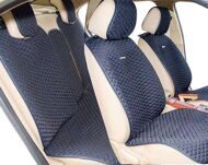 Комплект накидок на передние и задние сиденья PALERMOI PLUS,  черный/синий